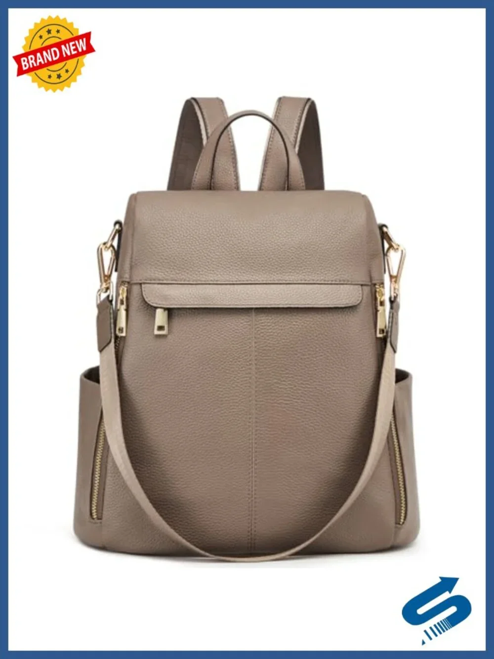 Genuine Leather Anti-Theft Backpack Purse Satchel Shoulder Bag